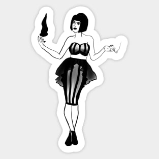 Pinup Witch Sticker